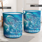 Kuri Dog Waka New Zealand Matariki Laundry Basket Ocean Sharks Maori Tattoo