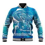Kuri Dog Waka New Zealand Matariki Baseball Jacket Ocean Sharks Maori Tattoo