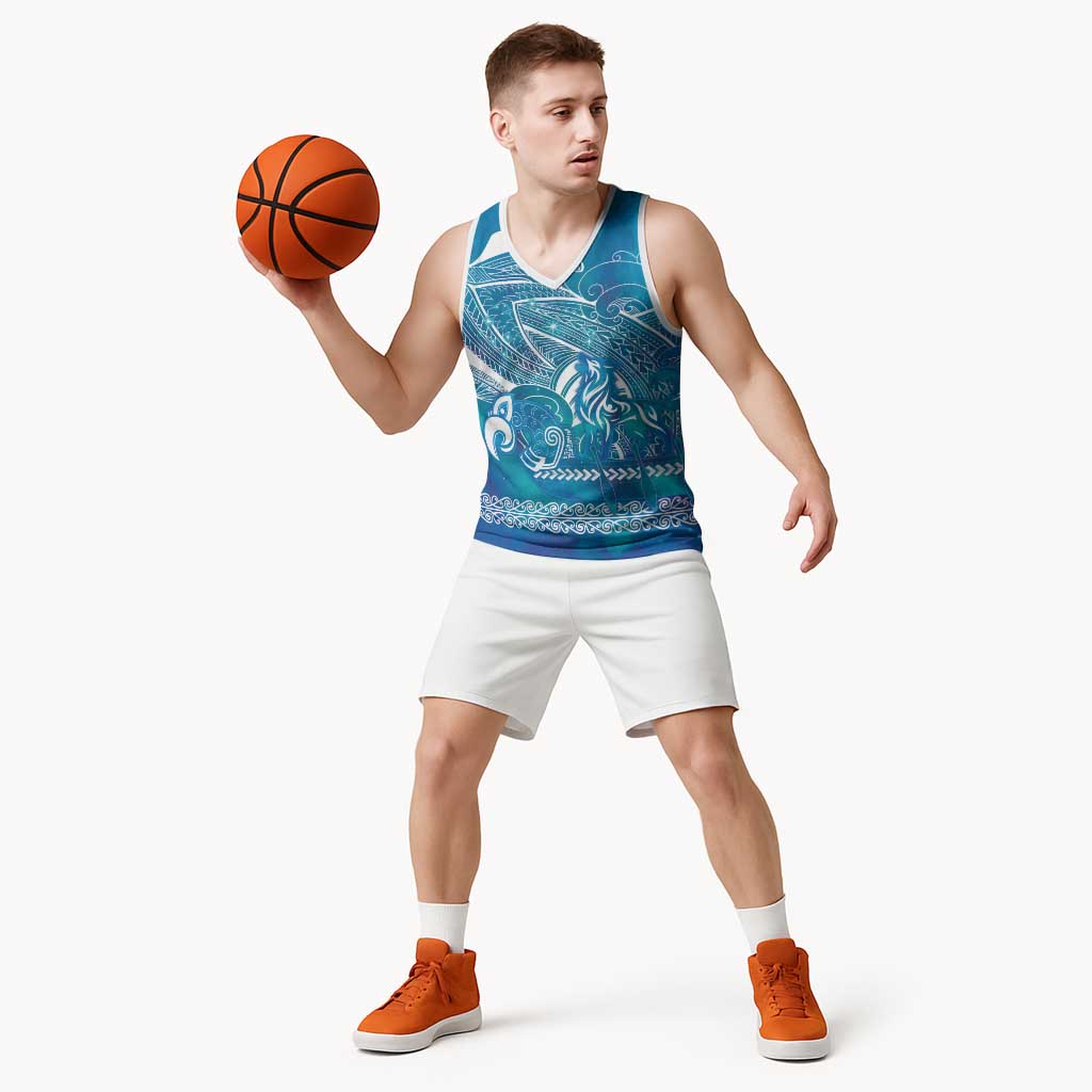 Kuri Dog Waka New Zealand Matariki Basketball Jersey Ocean Sharks Maori Tattoo