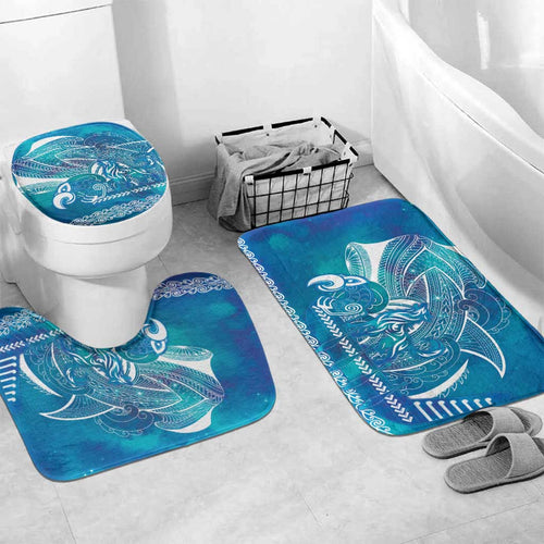Kuri Dog Waka New Zealand Matariki Bathroom Set Ocean Sharks Maori Tattoo