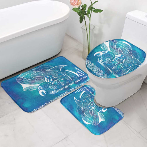 Kuri Dog Waka New Zealand Matariki Bathroom Set Ocean Sharks Maori Tattoo