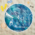 Kuri Dog Waka New Zealand Matariki Beach Blanket Ocean Sharks Maori Tattoo