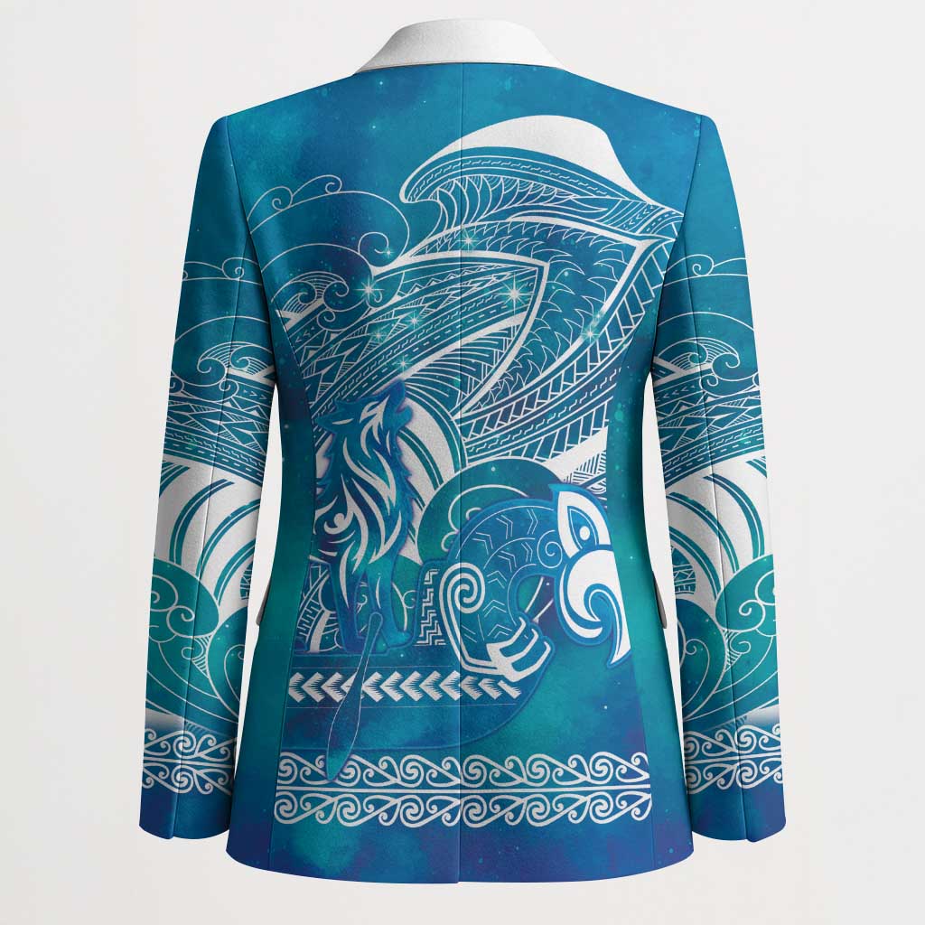 Kuri Dog Waka New Zealand Matariki Blazer Ocean Sharks Maori Tattoo
