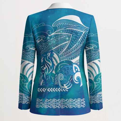Kuri Dog Waka New Zealand Matariki Blazer Ocean Sharks Maori Tattoo