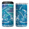 Kuri Dog Waka New Zealand Matariki 4 in 1 Can Cooler Tumbler Ocean Sharks Maori Tattoo