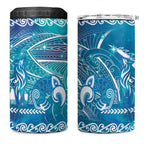 Kuri Dog Waka New Zealand Matariki 4 in 1 Can Cooler Tumbler Ocean Sharks Maori Tattoo