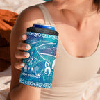 Kuri Dog Waka New Zealand Matariki 4 in 1 Can Cooler Tumbler Ocean Sharks Maori Tattoo