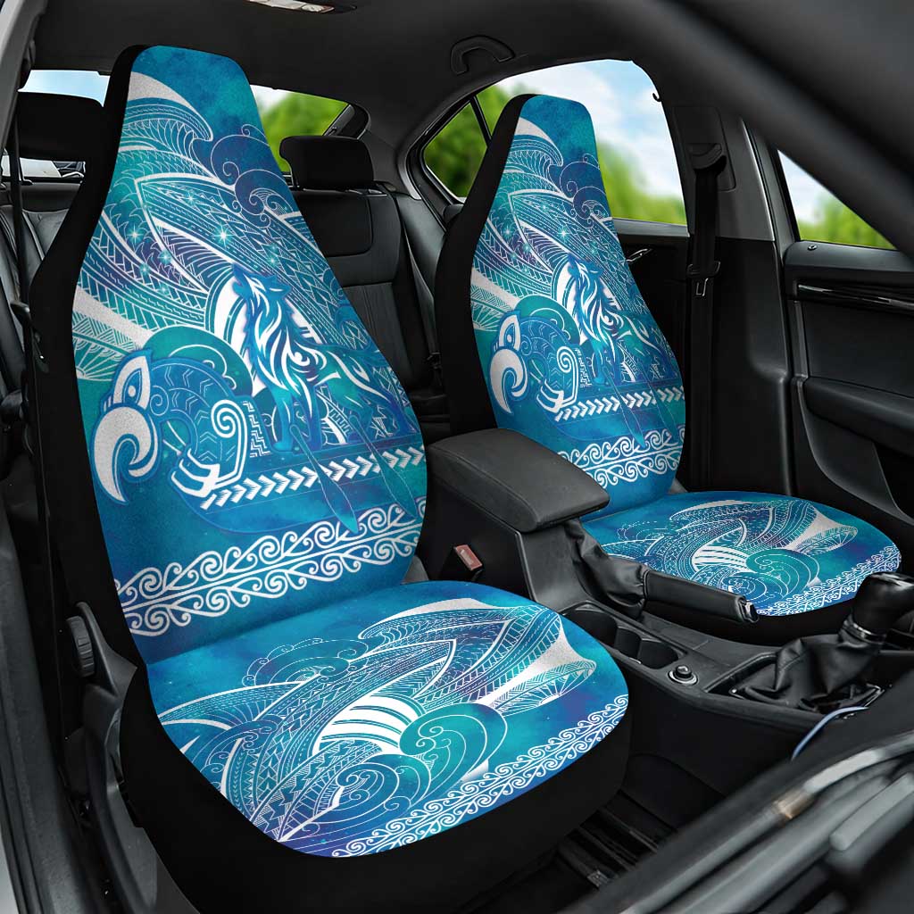 Kuri Dog Waka New Zealand Matariki Car Seat Cover Ocean Sharks Maori Tattoo