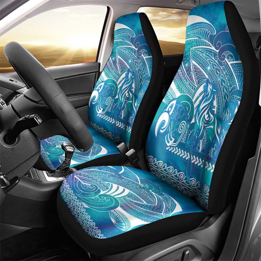 Kuri Dog Waka New Zealand Matariki Car Seat Cover Ocean Sharks Maori Tattoo