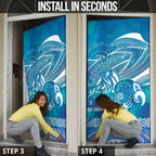 Kuri Dog Waka New Zealand Matariki Door Cover Ocean Sharks Maori Tattoo