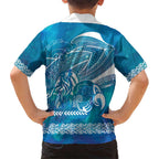 Kuri Dog Waka New Zealand Matariki Family Matching Tank Maxi Dress and Hawaiian Shirt Ocean Sharks Maori Tattoo