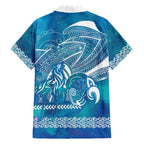Kuri Dog Waka New Zealand Matariki Family Matching Tank Maxi Dress and Hawaiian Shirt Ocean Sharks Maori Tattoo