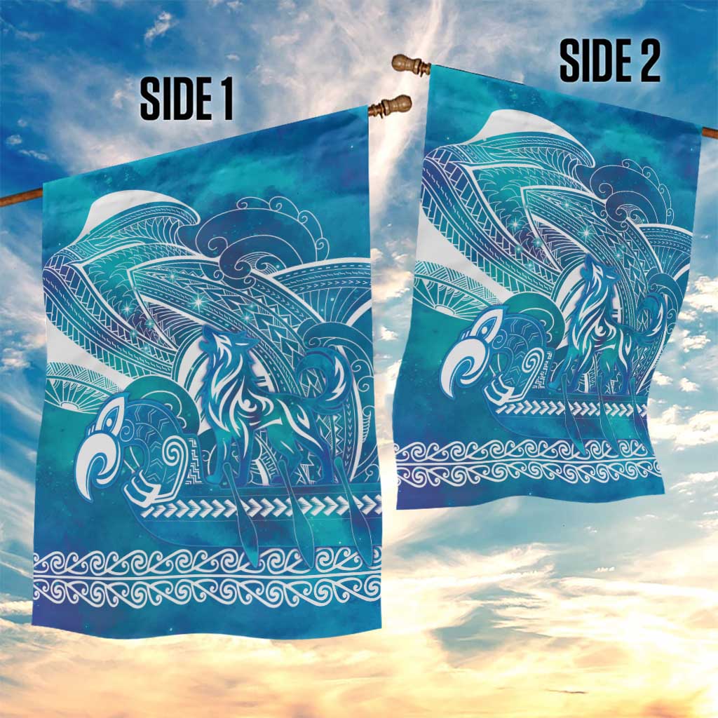 Kuri Dog Waka New Zealand Matariki Garden Flag Ocean Sharks Maori Tattoo