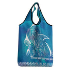 Kuri Dog Waka New Zealand Matariki Grocery Bag Ocean Sharks Maori Tattoo