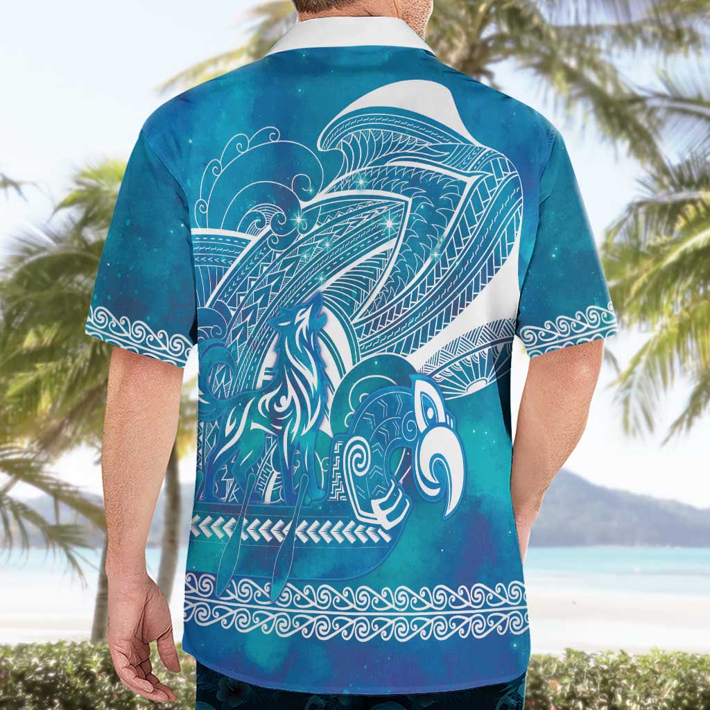 Kuri Dog Waka New Zealand Matariki Hawaiian Shirt Ocean Sharks Maori Tattoo