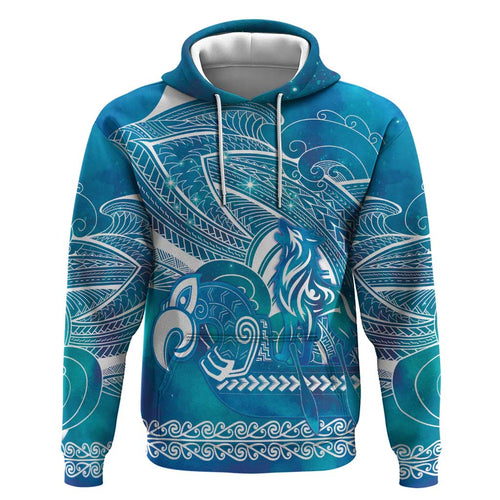 Kuri Dog Waka New Zealand Matariki Hoodie Ocean Sharks Maori Tattoo