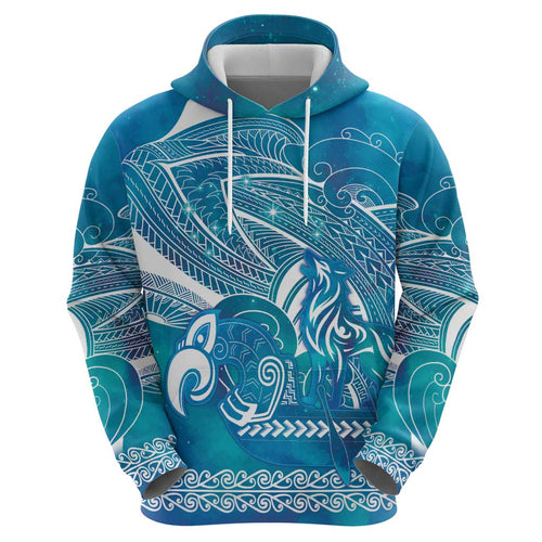 Kuri Dog Waka New Zealand Matariki Hoodie Ocean Sharks Maori Tattoo