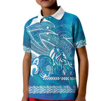 Kuri Dog Waka New Zealand Matariki Kid Polo Shirt Ocean Sharks Maori Tattoo