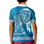 Kuri Dog Waka New Zealand Matariki Kid Polo Shirt Ocean Sharks Maori Tattoo