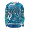 Kuri Dog Waka New Zealand Matariki Long Sleeve Shirt Ocean Sharks Maori Tattoo