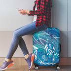 Kuri Dog Waka New Zealand Matariki Luggage Cover Ocean Sharks Maori Tattoo