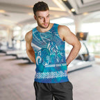 Kuri Dog Waka New Zealand Matariki Men Tank Top Ocean Sharks Maori Tattoo