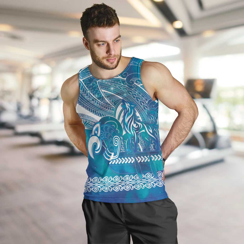Kuri Dog Waka New Zealand Matariki Men Tank Top Ocean Sharks Maori Tattoo