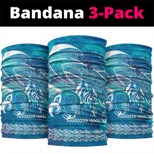 Kuri Dog Waka New Zealand Matariki Neck Gaiter Ocean Sharks Maori Tattoo