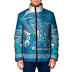 Kuri Dog Waka New Zealand Matariki Padded Jacket Ocean Sharks Maori Tattoo