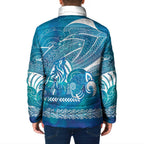 Kuri Dog Waka New Zealand Matariki Padded Jacket Ocean Sharks Maori Tattoo