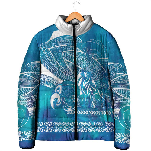 Kuri Dog Waka New Zealand Matariki Padded Jacket Ocean Sharks Maori Tattoo