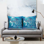 Kuri Dog Waka New Zealand Matariki Pillow Cover Ocean Sharks Maori Tattoo