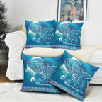 Kuri Dog Waka New Zealand Matariki Pillow Cover Ocean Sharks Maori Tattoo