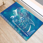 Kuri Dog Waka New Zealand Matariki Rubber Doormat Ocean Sharks Maori Tattoo