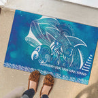 Kuri Dog Waka New Zealand Matariki Rubber Doormat Ocean Sharks Maori Tattoo