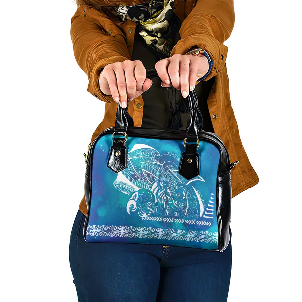 Kuri Dog Waka New Zealand Matariki Shoulder Handbag Ocean Sharks Maori Tattoo