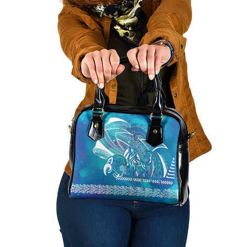Kuri Dog Waka New Zealand Matariki Shoulder Handbag Ocean Sharks Maori Tattoo