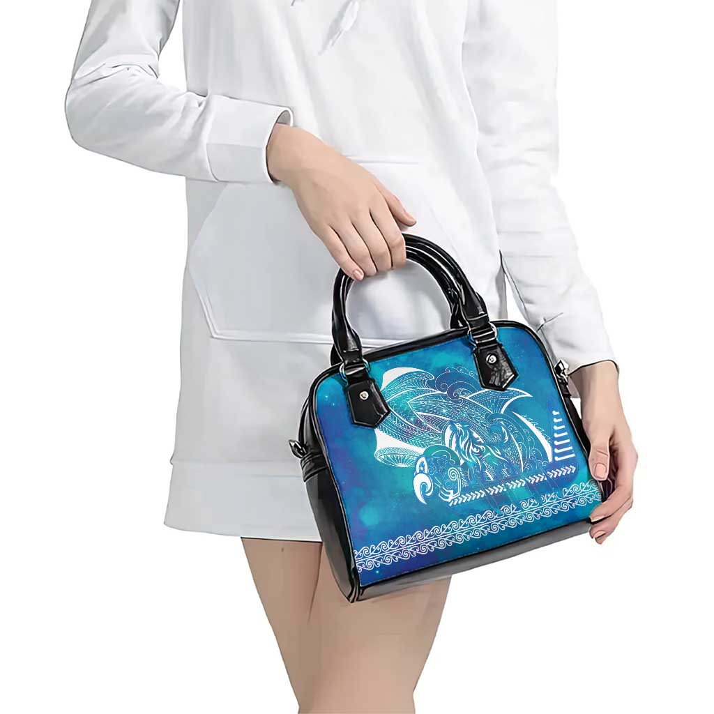Kuri Dog Waka New Zealand Matariki Shoulder Handbag Ocean Sharks Maori Tattoo