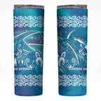 Kuri Dog Waka New Zealand Matariki Skinny Tumbler Ocean Sharks Maori Tattoo