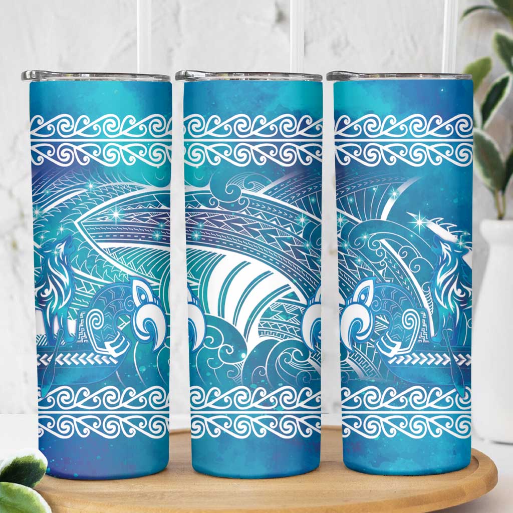 Kuri Dog Waka New Zealand Matariki Skinny Tumbler Ocean Sharks Maori Tattoo