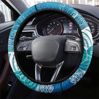 Kuri Dog Waka New Zealand Matariki Steering Wheel Cover Ocean Sharks Maori Tattoo