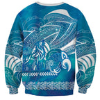 Kuri Dog Waka New Zealand Matariki Sweatshirt Ocean Sharks Maori Tattoo