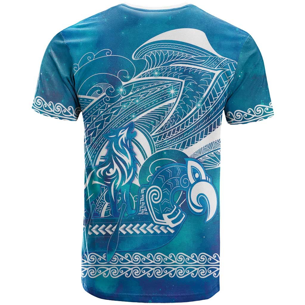Kuri Dog Waka New Zealand Matariki T Shirt Ocean Sharks Maori Tattoo