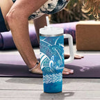 Kuri Dog Waka New Zealand Matariki Tumbler With Handle Ocean Sharks Maori Tattoo