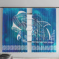 Kuri Dog Waka New Zealand Matariki Window Curtain Ocean Sharks Maori Tattoo