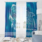 Kuri Dog Waka New Zealand Matariki Window Curtain Ocean Sharks Maori Tattoo