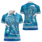 Kuri Dog Waka New Zealand Matariki Women Polo Shirt Ocean Sharks Maori Tattoo