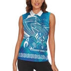 Kuri Dog Waka New Zealand Matariki Women Sleeveless Polo Shirt Ocean Sharks Maori Tattoo