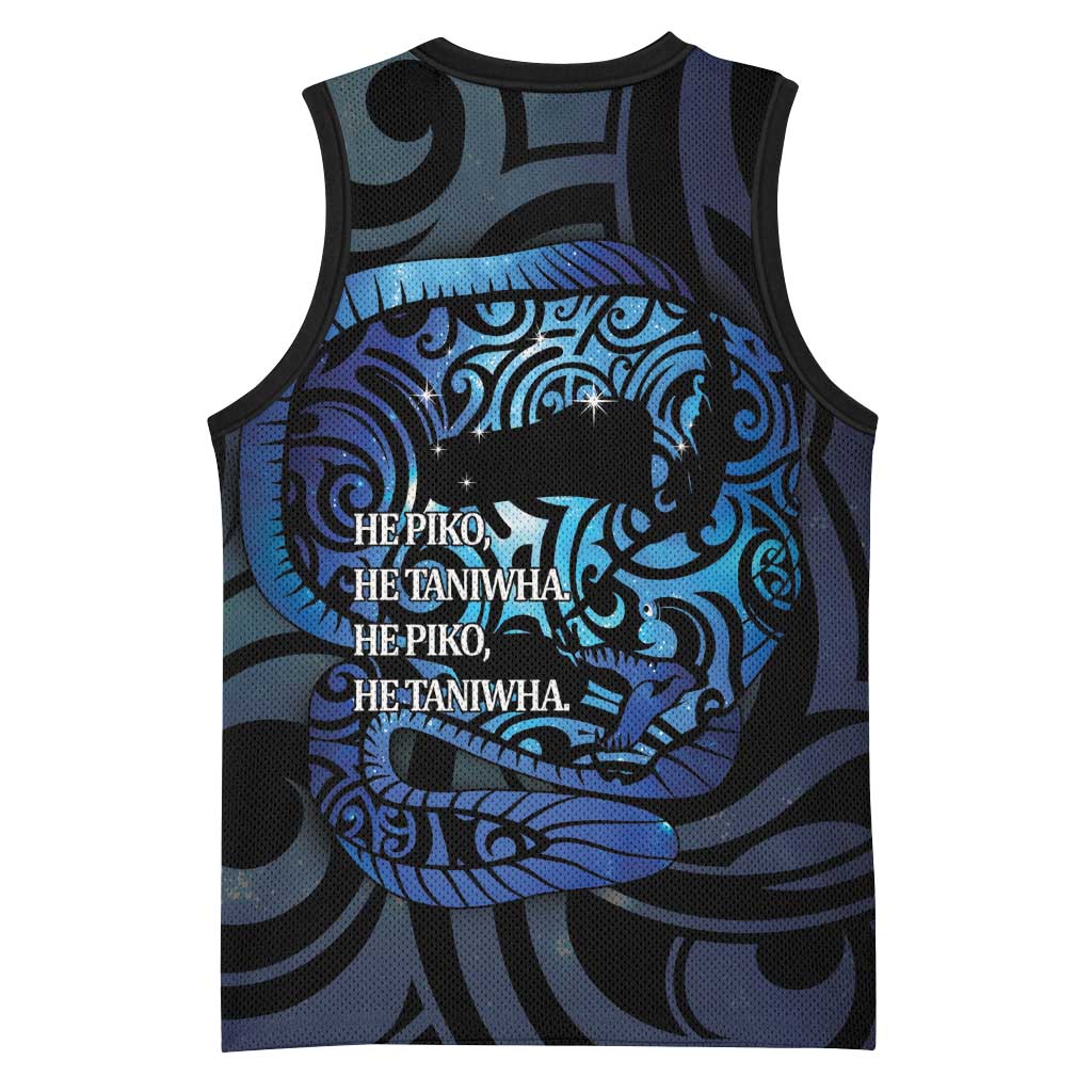 Tuna Eel New Zealand Matariki Basketball Jersey He Piko He Taniwha Maori Pattern