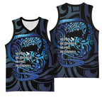 Tuna Eel New Zealand Matariki Basketball Jersey He Piko He Taniwha Maori Pattern